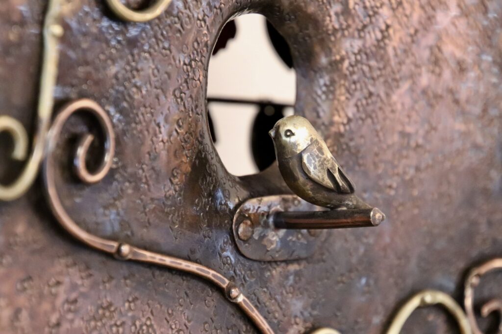 巣穴を覗く小鳥